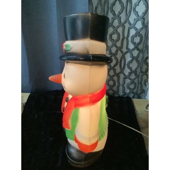 Frosty Snowman Blow Mold Vintage General Foam 18" Carrot - Picture 5 of 5